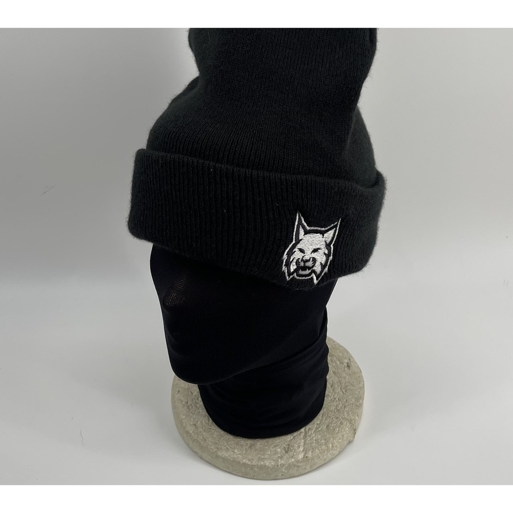 Y2K Nike Team Cuffed Beanie Black CW6117-010 Embroidered Wolf/Feline Logo